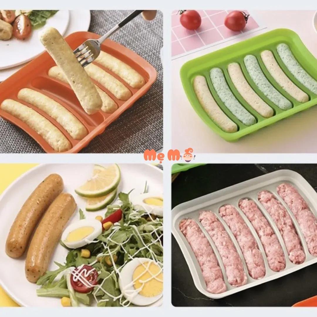 Khuôn Silicon Làm Xúc Xích Cho Bé Ăn Dặm